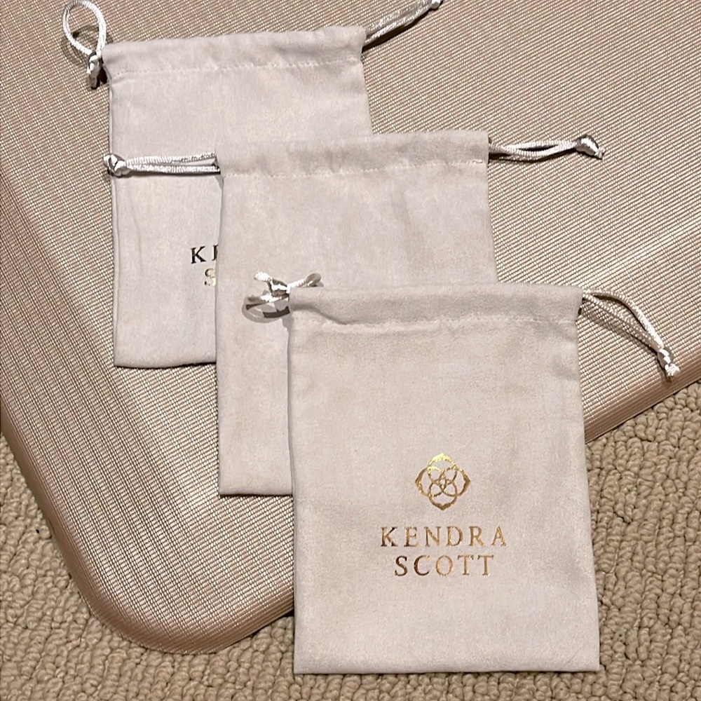 3x Kendra Scott Jewelry Dust Bag Protector with Drawstring